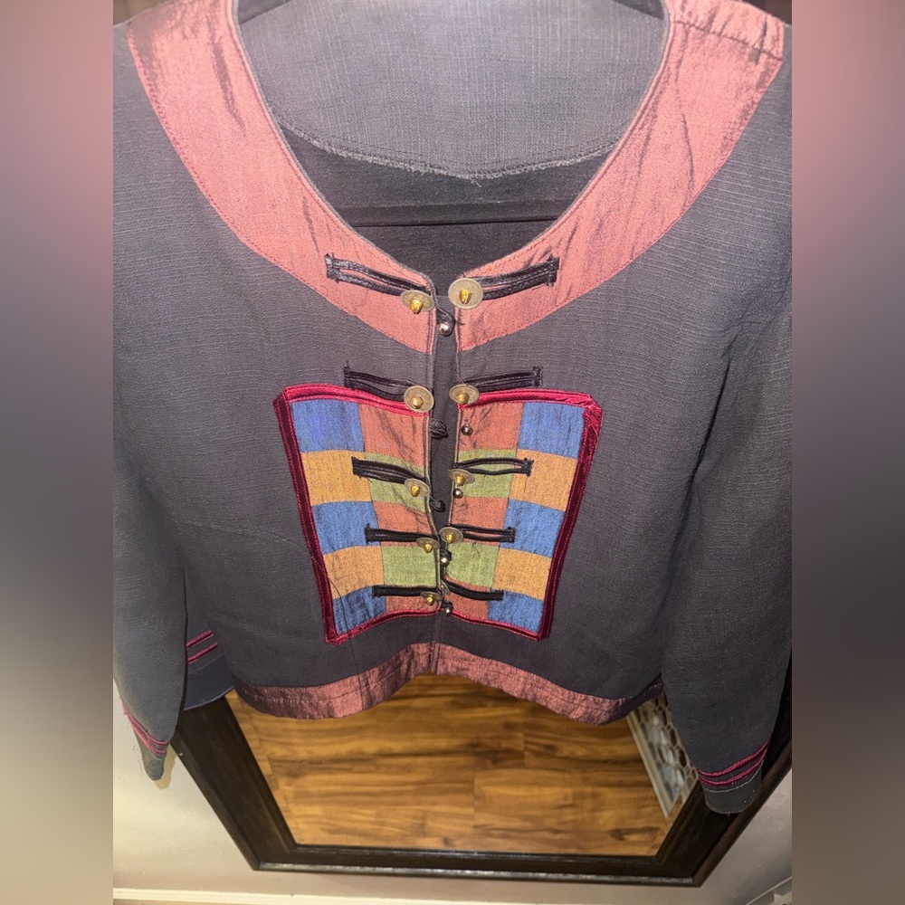 Bohemian Folky patchwork panel, slightly cropped,… - image 3